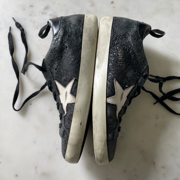 GOLDEN GOOSE Super-Star Black Low Top Sneakers, Size 38 - Picture 8 of 13